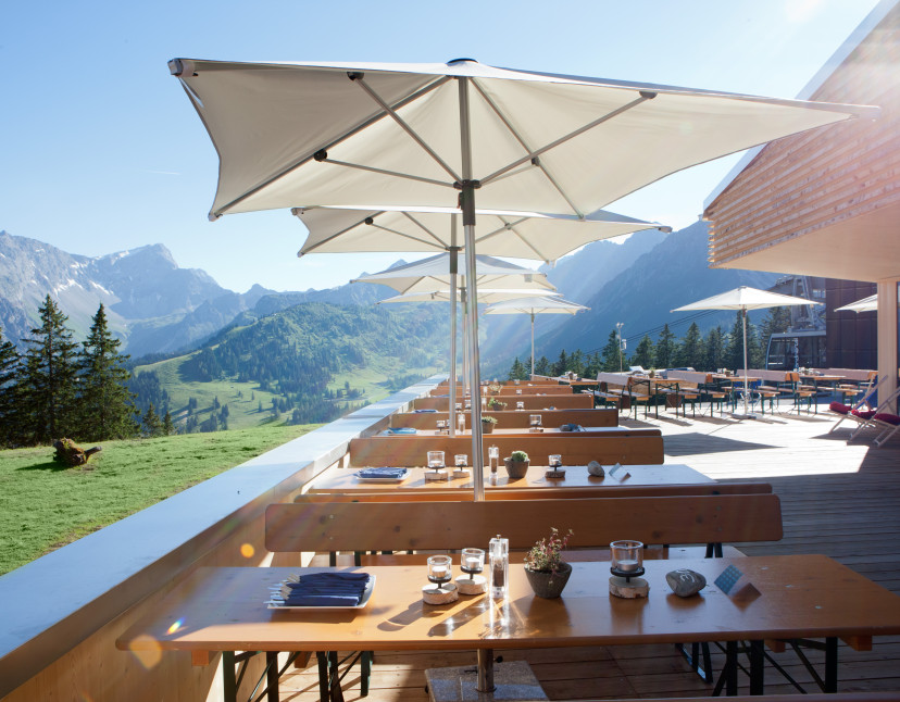 Terrasse, Restaurant Frööd, Brandnertal, Vorarlberg